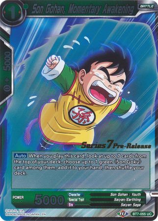 Son Gohan, Momentary Awakening (BT7-055_PR) [Assault of the Saiyans Prerelease Promos] | Dragon's Lair Comics and Fantasy Houston TX