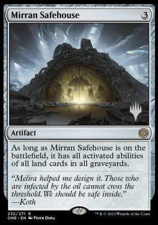 Mirran Safehouse (Promo Pack) [Phyrexia: All Will Be One Promos] | Dragon's Lair Comics and Fantasy Houston TX