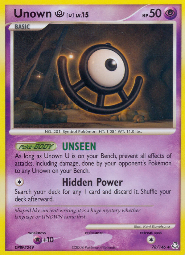 Unown U (78/146) [Diamond & Pearl: Legends Awakened] | Dragon's Lair Comics and Fantasy Houston TX