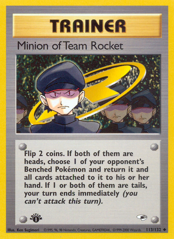 Minion of Team Rocket (113/132) [Gym Heroes 1st Edition] | Dragon's Lair Comics and Fantasy Houston TX