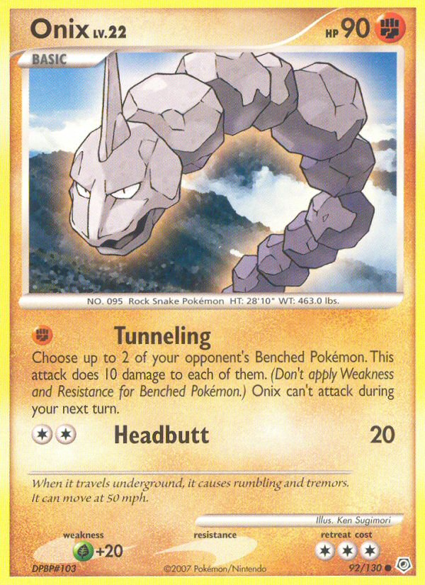 Onix (92/130) [Diamond & Pearl: Base Set] | Dragon's Lair Comics and Fantasy Houston TX