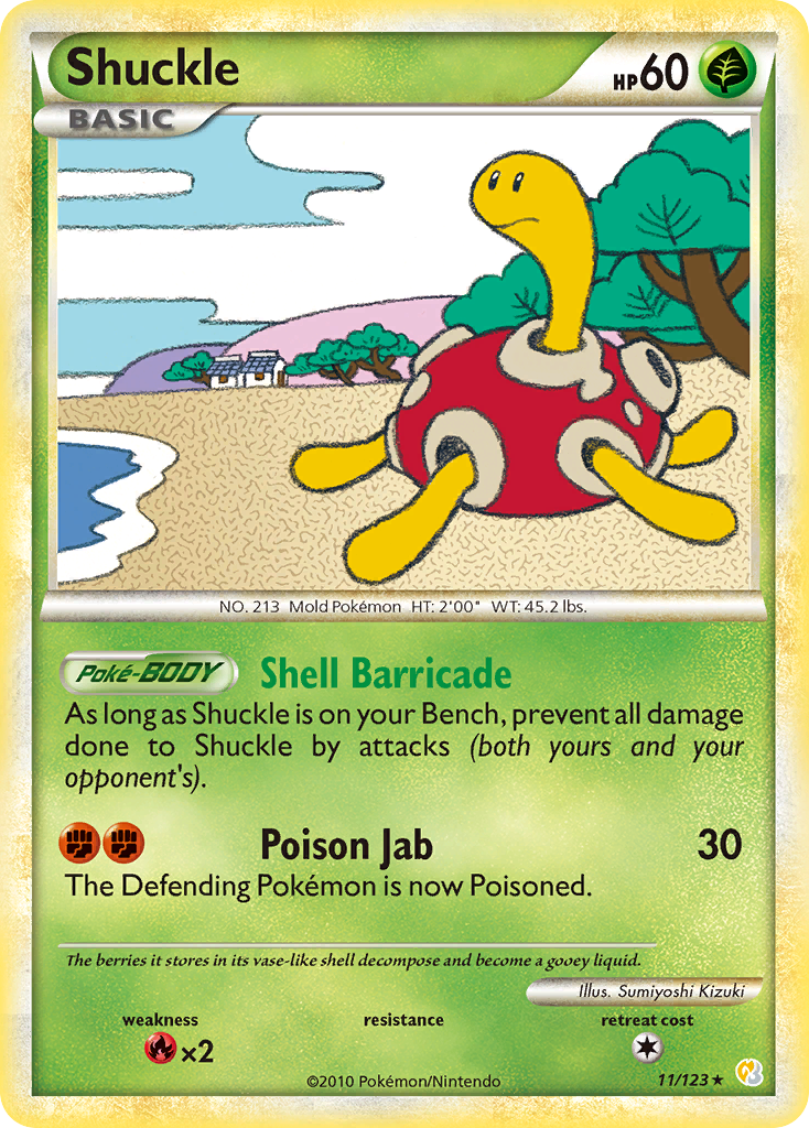 Shuckle (11/123) [HeartGold & SoulSilver: Base Set] | Dragon's Lair Comics and Fantasy Houston TX