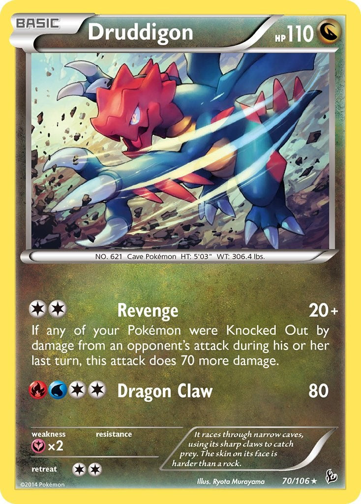 Druddigon (70/106) (Theme Deck Exclusive) [XY: Flashfire] | Dragon's Lair Comics and Fantasy Houston TX