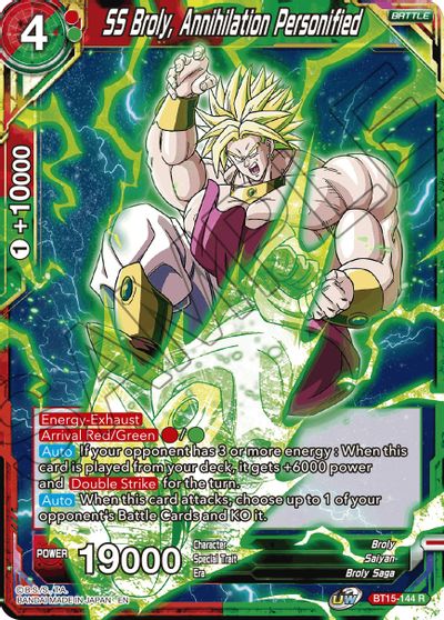 SS Broly, Annihilation Personified (BT15-144) [Saiyan Showdown] | Dragon's Lair Comics and Fantasy Houston TX