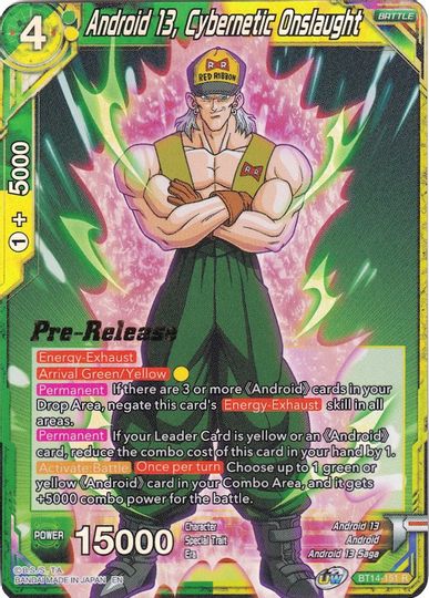 Android 13, Cybernetic Onslaught (BT14-151) [Cross Spirits Prerelease Promos] | Dragon's Lair Comics and Fantasy Houston TX