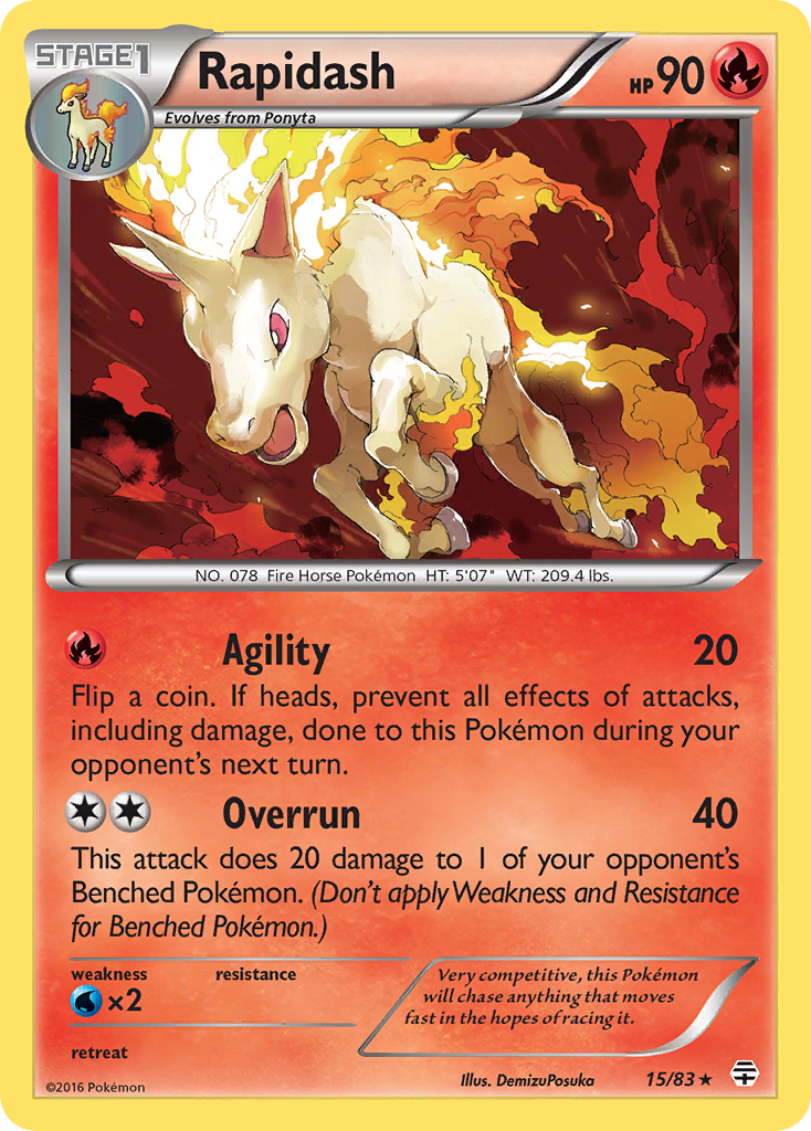 Rapidash (15/83) [XY: Generations] | Dragon's Lair Comics and Fantasy Houston TX