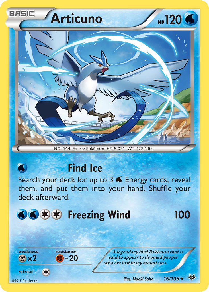 Articuno (16/108) (Theme Deck Exclusive) [XY: Roaring Skies] | Dragon's Lair Comics and Fantasy Houston TX