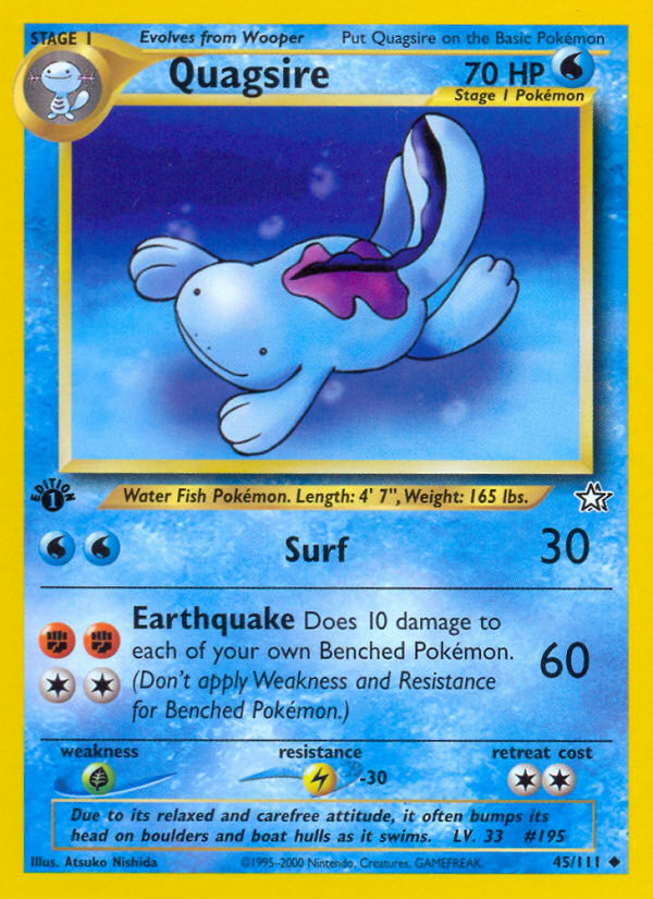 Quagsire (45/111) [Neo Genesis 1st Edition] | Dragon's Lair Comics and Fantasy Houston TX