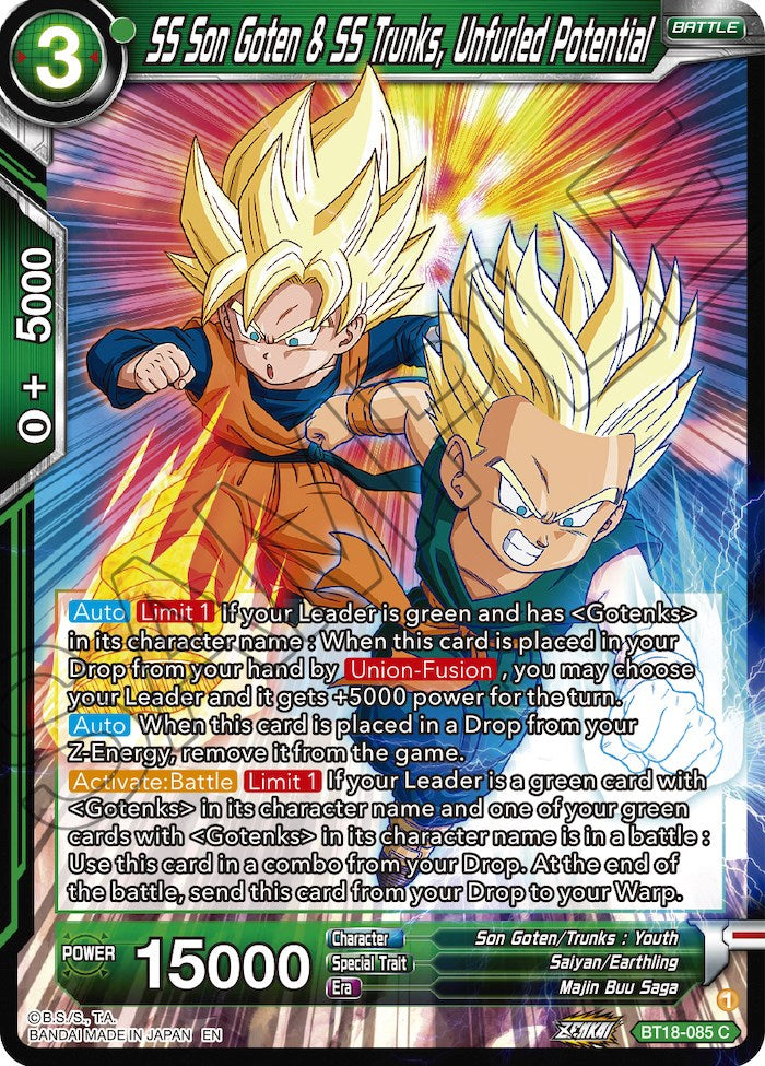 SS Son Goten & SS Trunks, Unfurled Potential (BT18-085) [Dawn of the Z-Legends] | Dragon's Lair Comics and Fantasy Houston TX