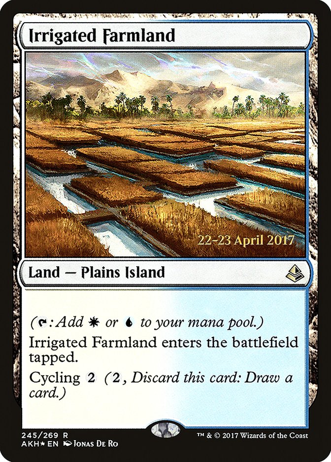 Irrigated Farmland [Amonkhet Prerelease Promos] | Dragon's Lair Comics and Fantasy Houston TX