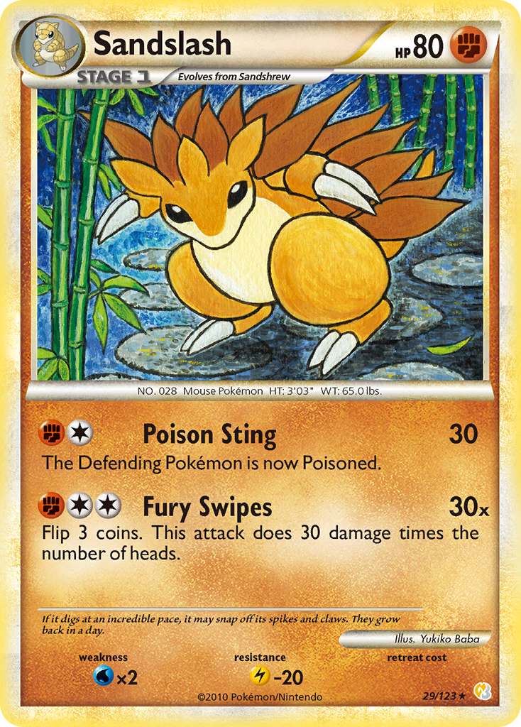 Sandslash (29/123) [HeartGold & SoulSilver: Base Set] | Dragon's Lair Comics and Fantasy Houston TX