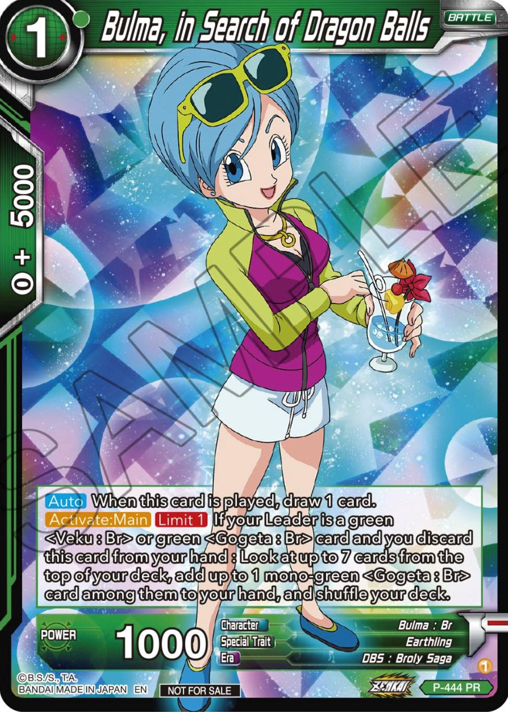 Bulma, In Search of Dragon Balls (Zenkai Series Tournament Pack Vol.2) (P-444) [Tournament Promotion Cards] | Dragon's Lair Comics and Fantasy Houston TX