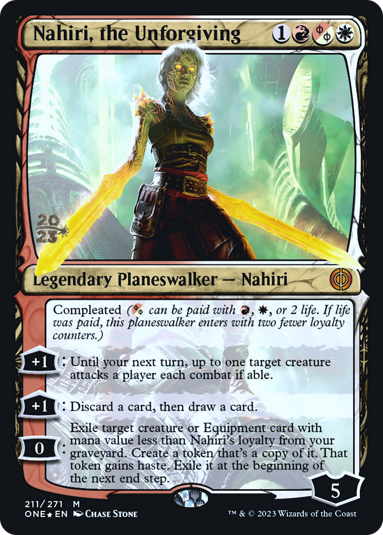 Nahiri, the Unforgiving [Phyrexia: All Will Be One Prerelease Promos] | Dragon's Lair Comics and Fantasy Houston TX