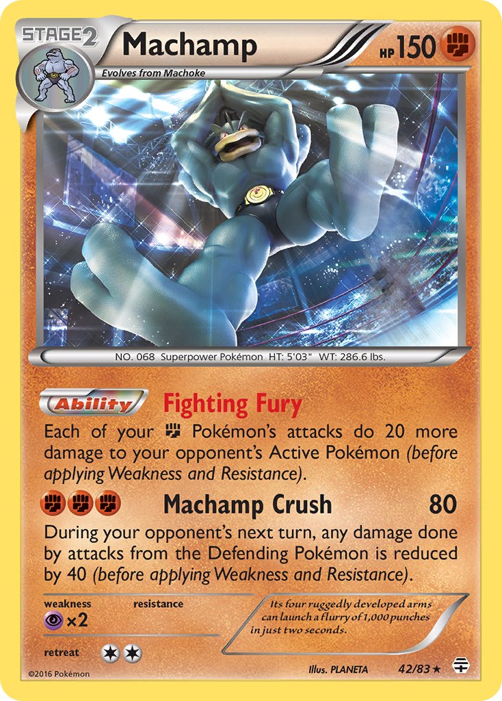 Machamp (42/83) (Theme Deck Exclusive) [XY: Furious Fists] | Dragon's Lair Comics and Fantasy Houston TX