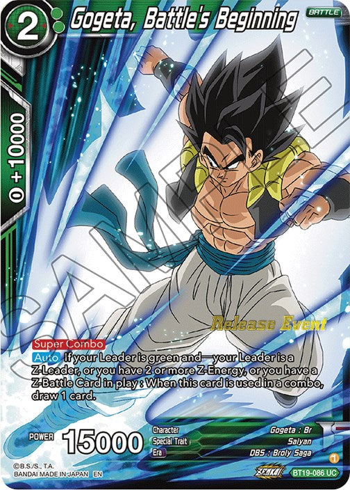 Gogeta, Battle's Beginning (Fighter's Ambition Holiday Pack) (BT19-086) [Tournament Promotion Cards] | Dragon's Lair Comics and Fantasy Houston TX