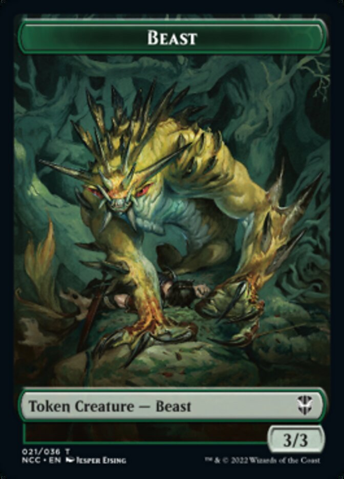 Plant // Beast Double-Sided Token [Streets of New Capenna Commander Tokens] | Dragon's Lair Comics and Fantasy Houston TX