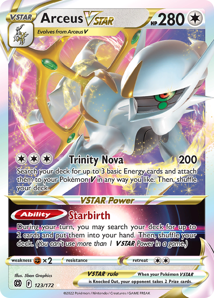 Arceus VSTAR (123/172) (Metal Card) [Sword & Shield: Brilliant Stars] | Dragon's Lair Comics and Fantasy Houston TX