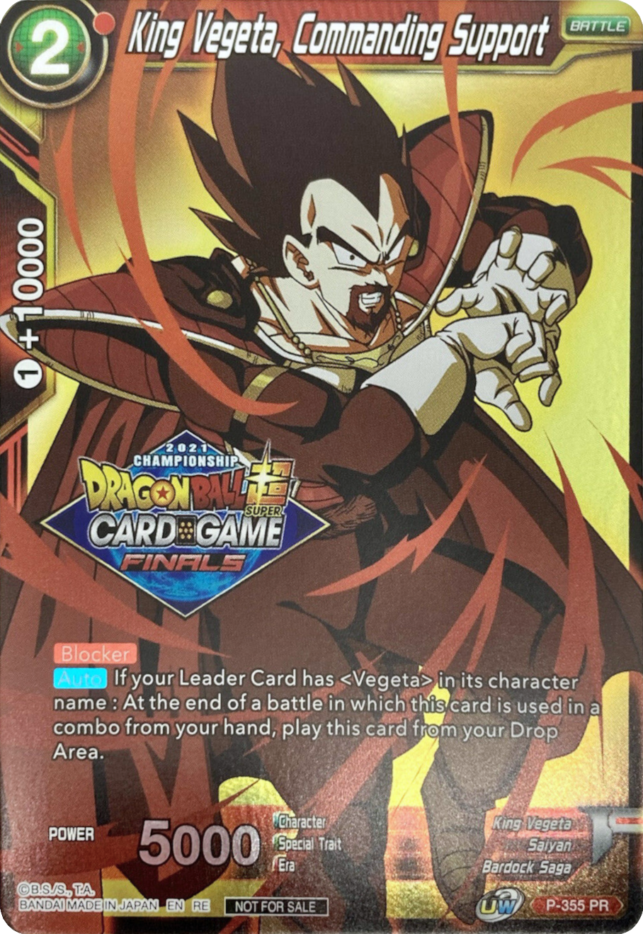 King Vegeta, Commanding Support (Championship Pack 2021 Vault Set) (P-355) [Tournament Promotion Cards] | Dragon's Lair Comics and Fantasy Houston TX