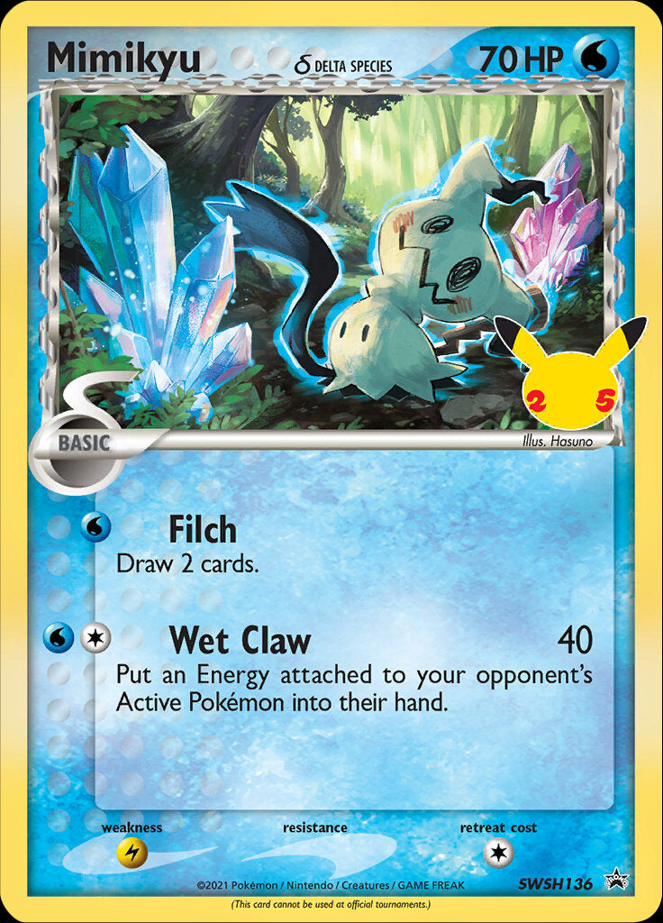 Mimikyu (SWSH136) (Delta Species) (Jumbo Card) [Sword & Shield: Black Star Promos] | Dragon's Lair Comics and Fantasy Houston TX