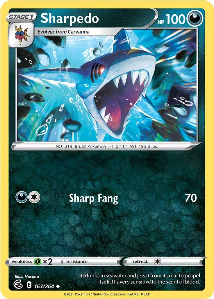 Sharpedo (163/264) [Sword & Shield: Fusion Strike] | Dragon's Lair Comics and Fantasy Houston TX