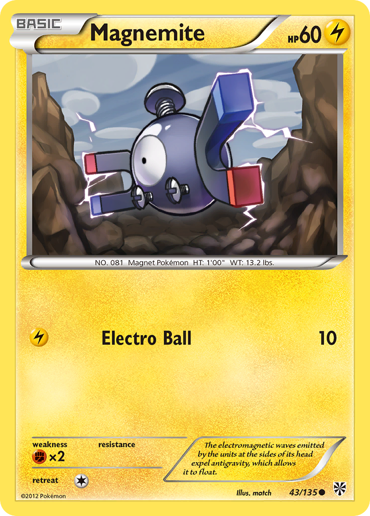 Magnemite (43/135) [Black & White: Plasma Storm] | Dragon's Lair Comics and Fantasy Houston TX