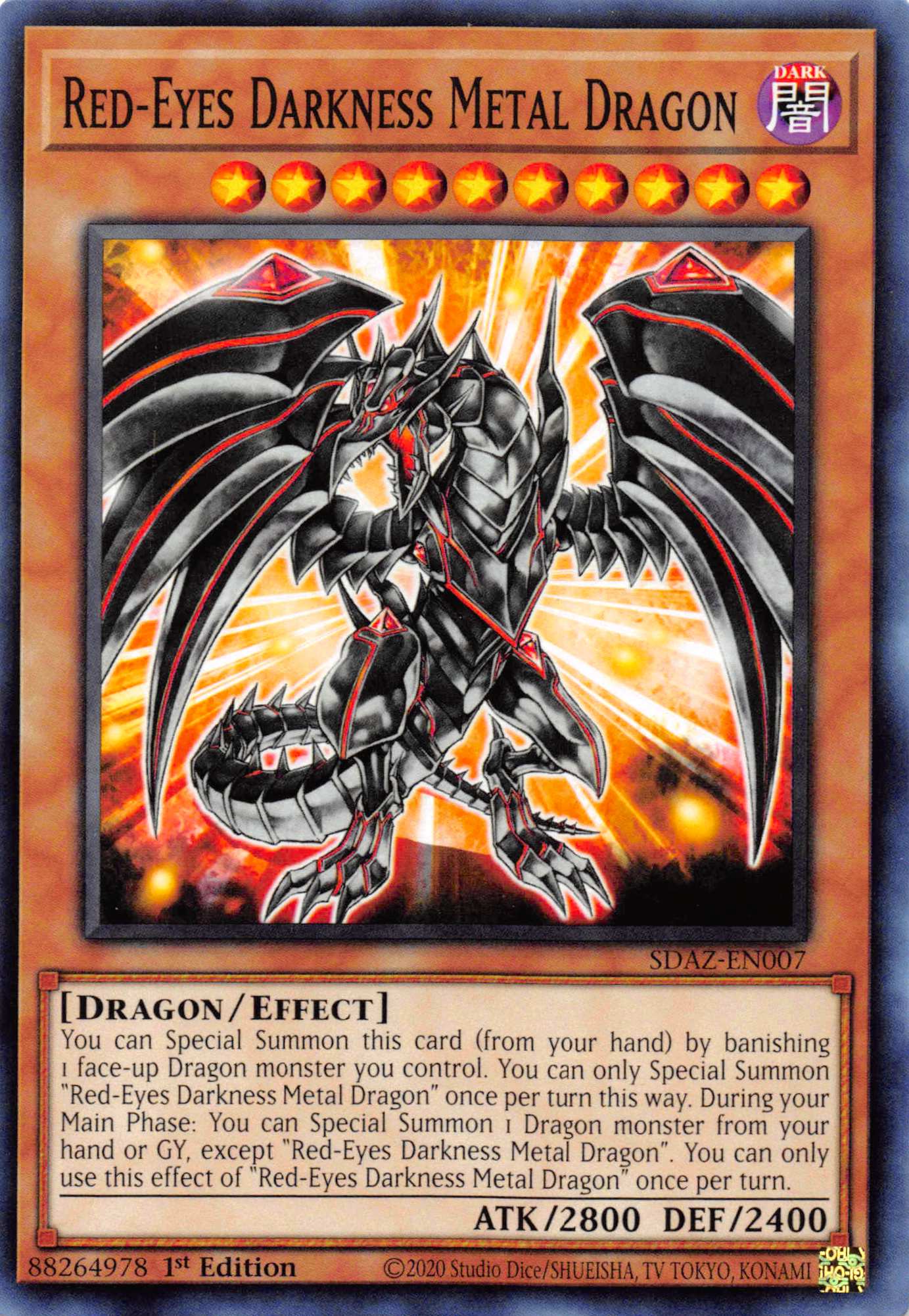 Red-Eyes Darkness Metal Dragon [SDAZ-EN007] Common | Dragon's Lair Comics and Fantasy Houston TX