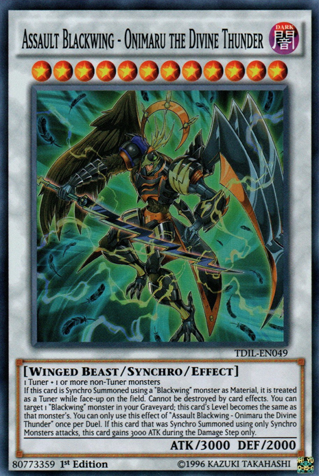 Assault Blackwing - Onimaru the Divine Thunder [TDIL-EN049] Super Rare | Dragon's Lair Comics and Fantasy Houston TX