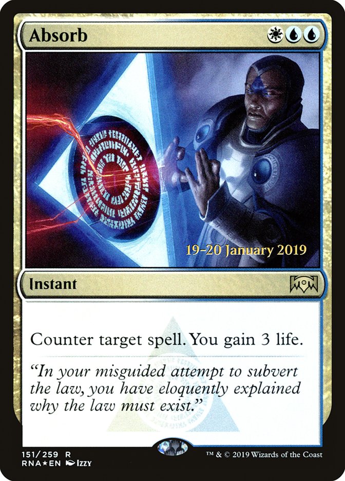 Absorb [Ravnica Allegiance Prerelease Promos] | Dragon's Lair Comics and Fantasy Houston TX