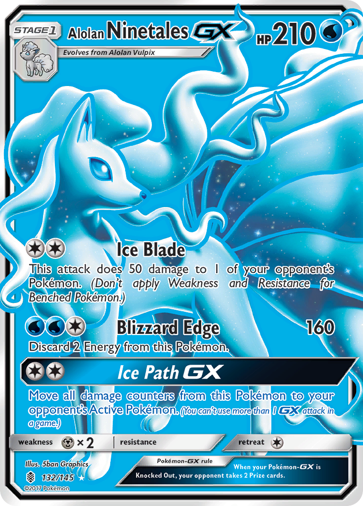 Alolan Ninetales GX (132/145) [Sun & Moon: Guardians Rising] | Dragon's Lair Comics and Fantasy Houston TX