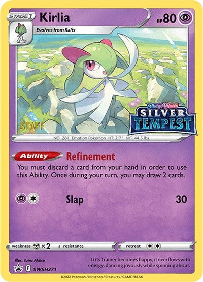 Kirlia (SWSH271) (Prerelease) (Staff) [Sword & Shield: Black Star Promos] | Dragon's Lair Comics and Fantasy Houston TX