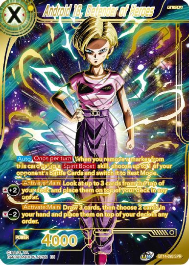 Android 18, Defender of Heroes (SPR) (BT14-093) [Cross Spirits] | Dragon's Lair Comics and Fantasy Houston TX