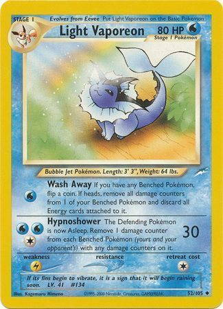 Light Vaporeon (52/105) [Neo Destiny Unlimited] | Dragon's Lair Comics and Fantasy Houston TX