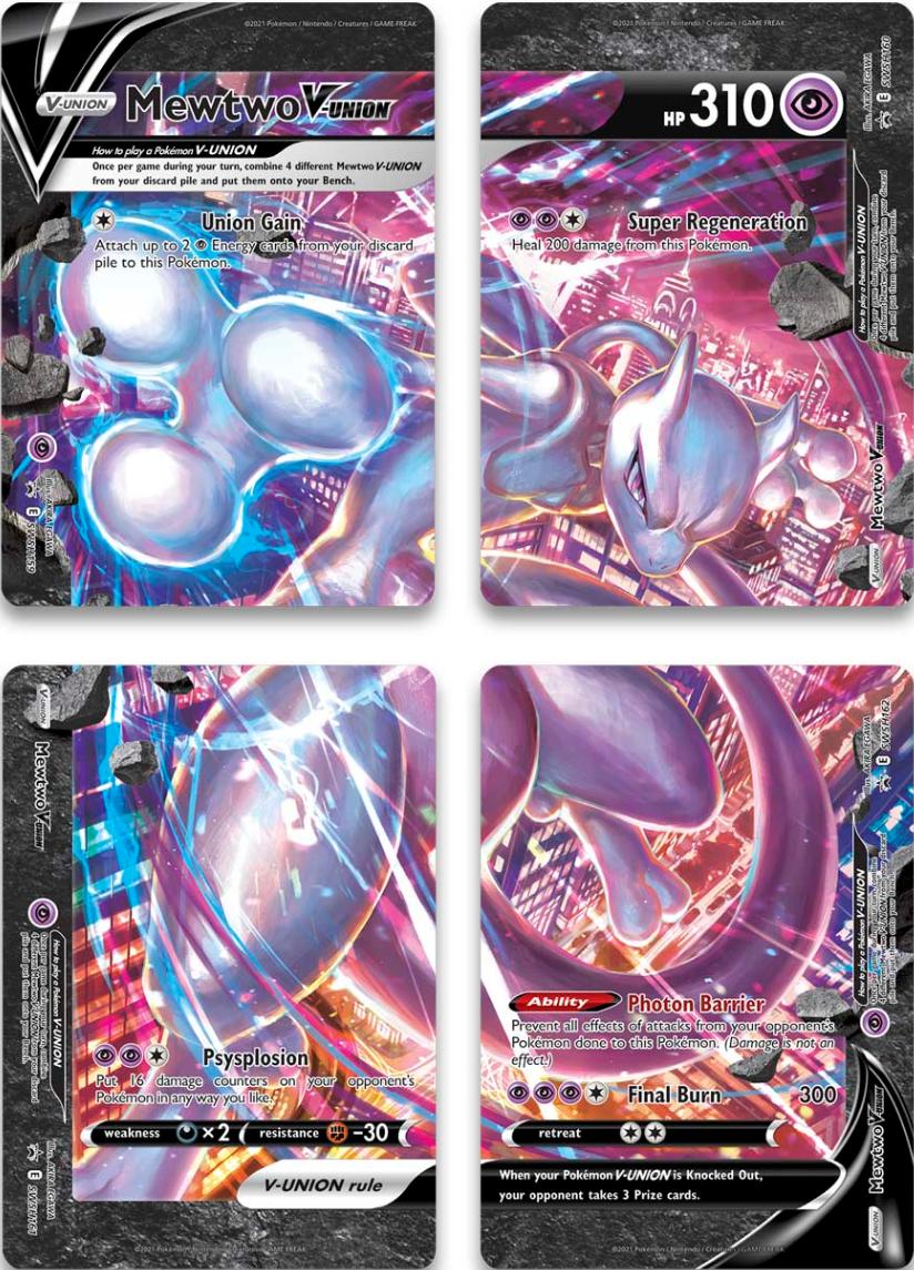 Mewtwo V-Union (Set of 4) [Sword & Shield: Black Star Promos] | Dragon's Lair Comics and Fantasy Houston TX