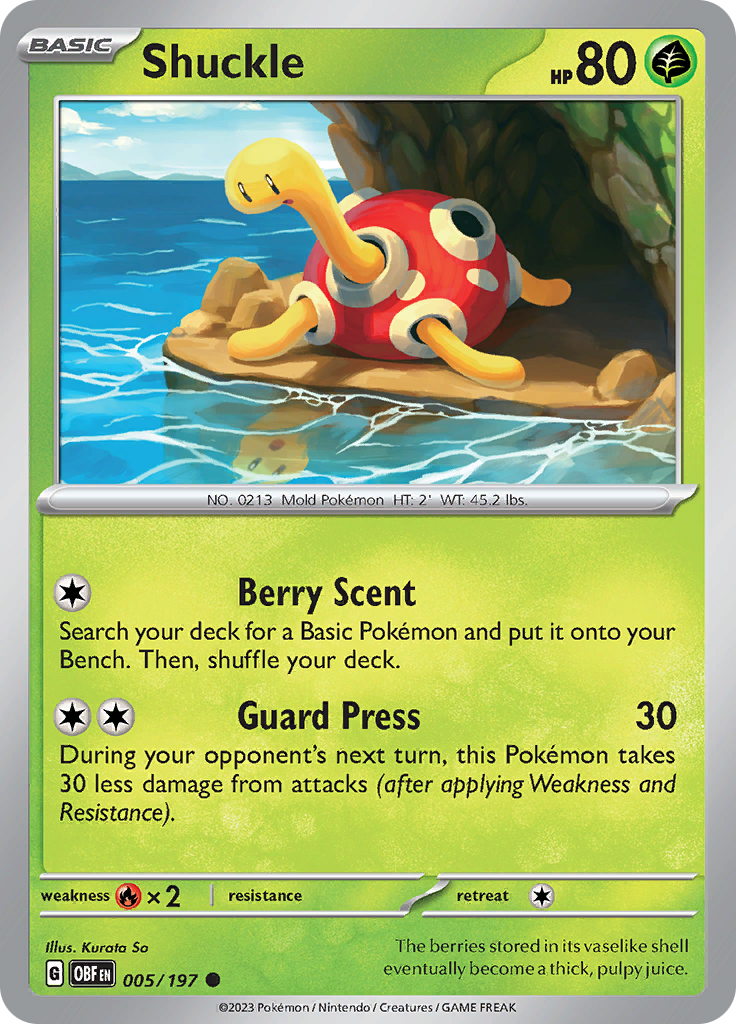 Shuckle (005/197) [Scarlet & Violet: Obsidian Flames] | Dragon's Lair Comics and Fantasy Houston TX