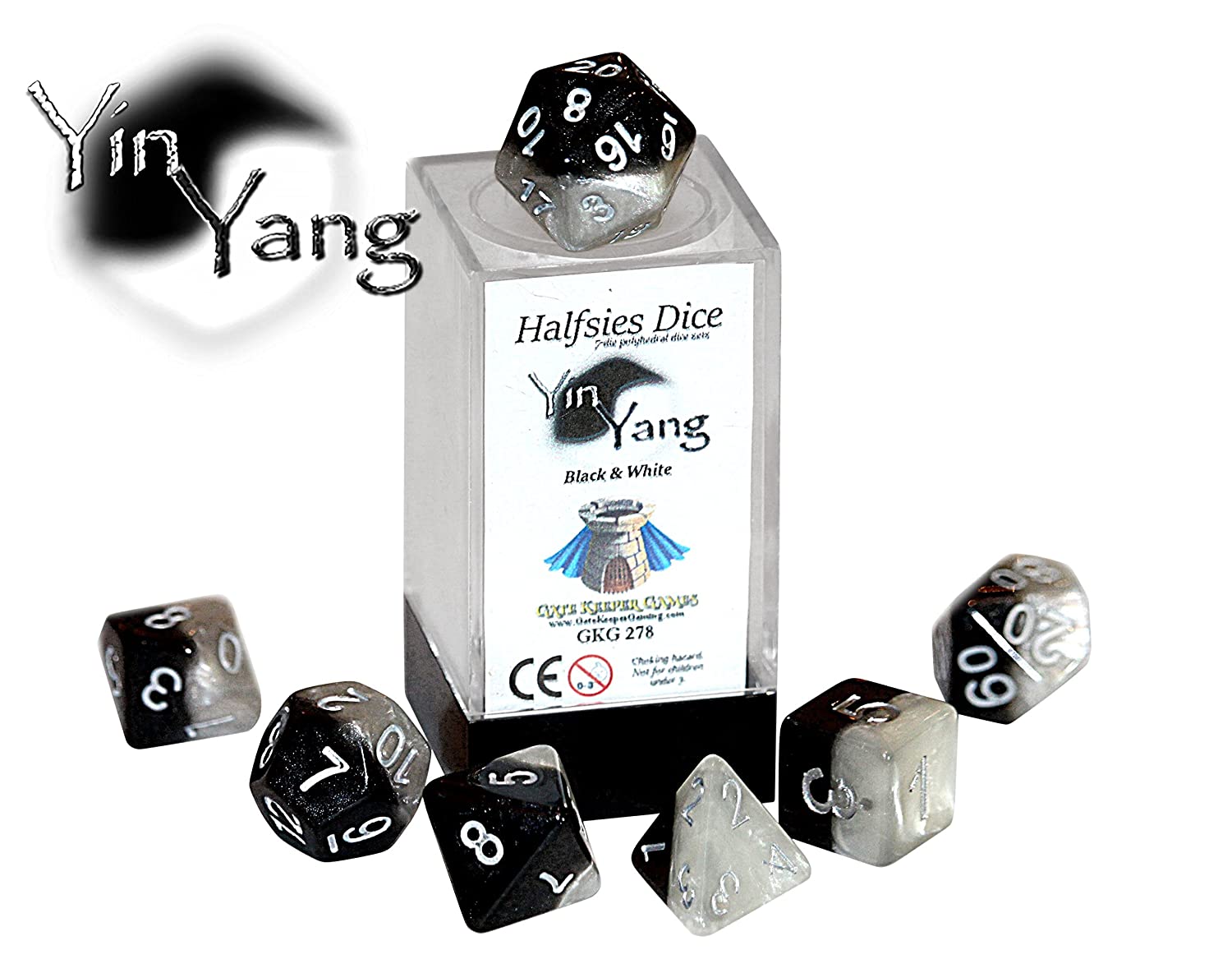 Halfsies Yin Yang Supernova Dice Poly 7 Set | Dragon's Lair Comics and Fantasy Houston TX