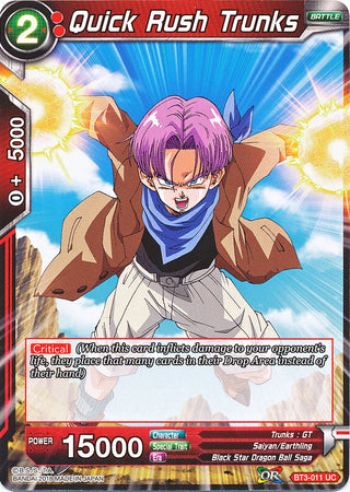 Quick Rush Trunks (BT3-011) [Cross Worlds] | Dragon's Lair Comics and Fantasy Houston TX