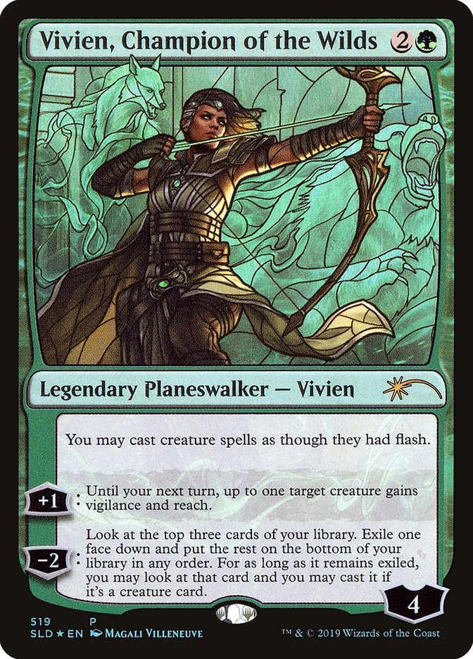 Vivien, Champion of the Wilds (Stained Glass) [Secret Lair Drop Promos] | Dragon's Lair Comics and Fantasy Houston TX