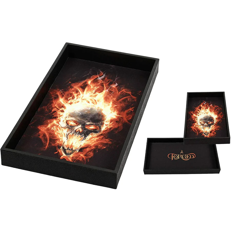 Forged Gaming Skull Fire Dice Tray 14" | Dragon's Lair Comics and Fantasy Houston TX