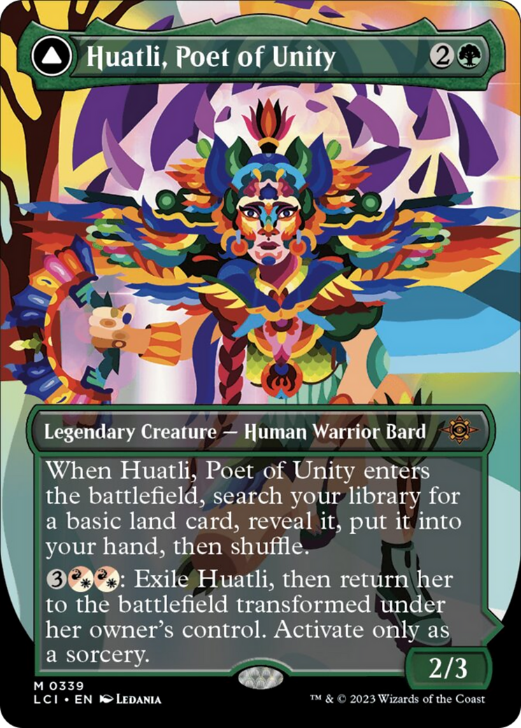 Huatli, Poet of Unity // Roar of the Fifth People (Borderless) [The Lost Caverns of Ixalan] | Dragon's Lair Comics and Fantasy Houston TX