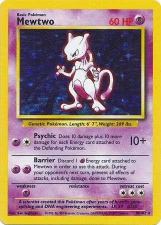 Mewtwo (10/102) [Base Set Unlimited] | Dragon's Lair Comics and Fantasy Houston TX