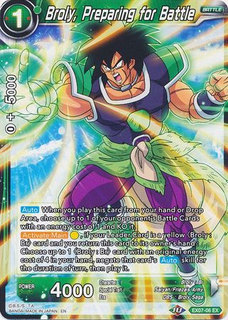 Broly, Preparing for Battle (EX07-06) [Magnificent Collection Fusion Hero] | Dragon's Lair Comics and Fantasy Houston TX