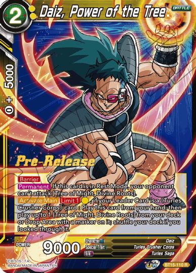 Daiz, Power of the Tree (BT15-110) [Saiyan Showdown Prerelease Promos] | Dragon's Lair Comics and Fantasy Houston TX