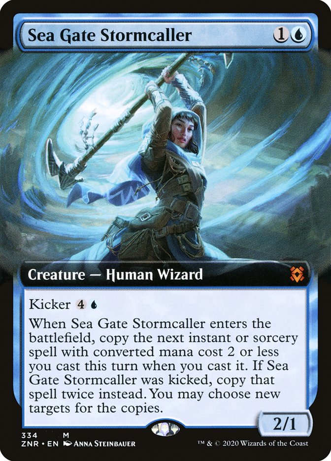 Sea Gate Stormcaller (Extended Art) [Zendikar Rising] | Dragon's Lair Comics and Fantasy Houston TX