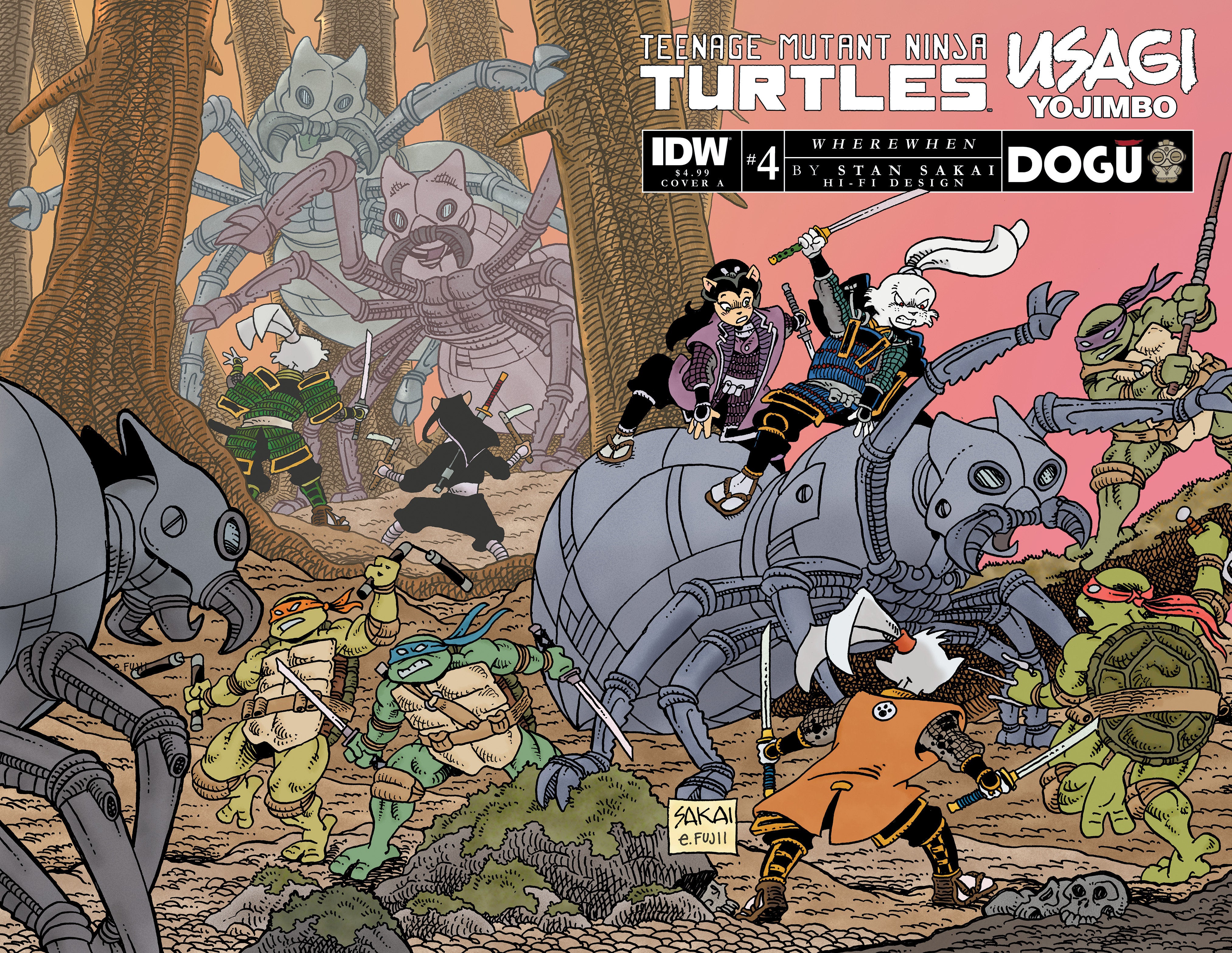 Teenage Mutant Ninja Turtles/Usagi Yojimbo: Wherewhen #4 Cover A (Sakai) | Dragon's Lair Comics and Fantasy Houston TX