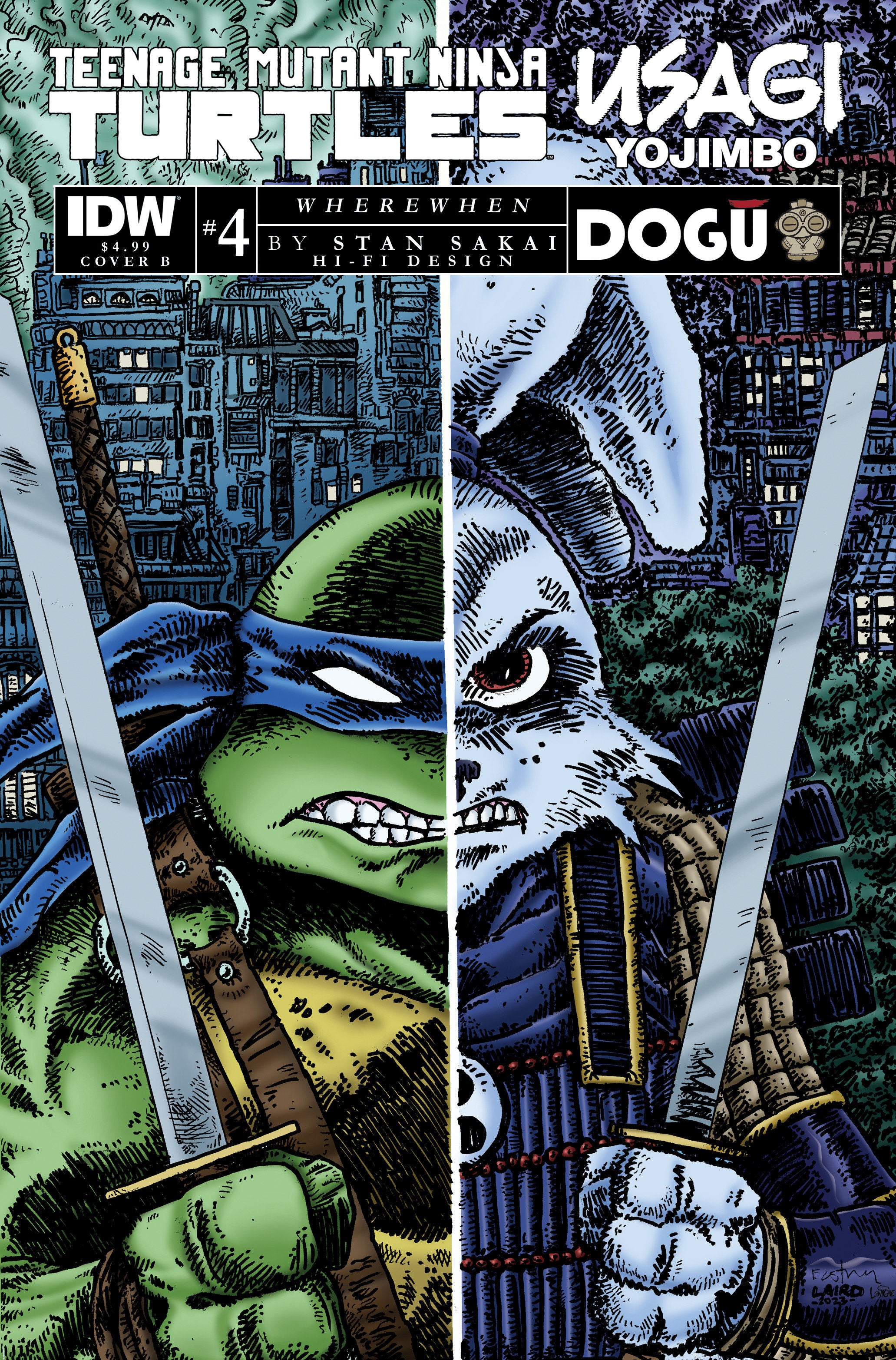 Teenage Mutant Ninja Turtles/Usagi Yojimbo: Wherewhen #4 Variant B (Eastman & Laird) | Dragon's Lair Comics and Fantasy Houston TX