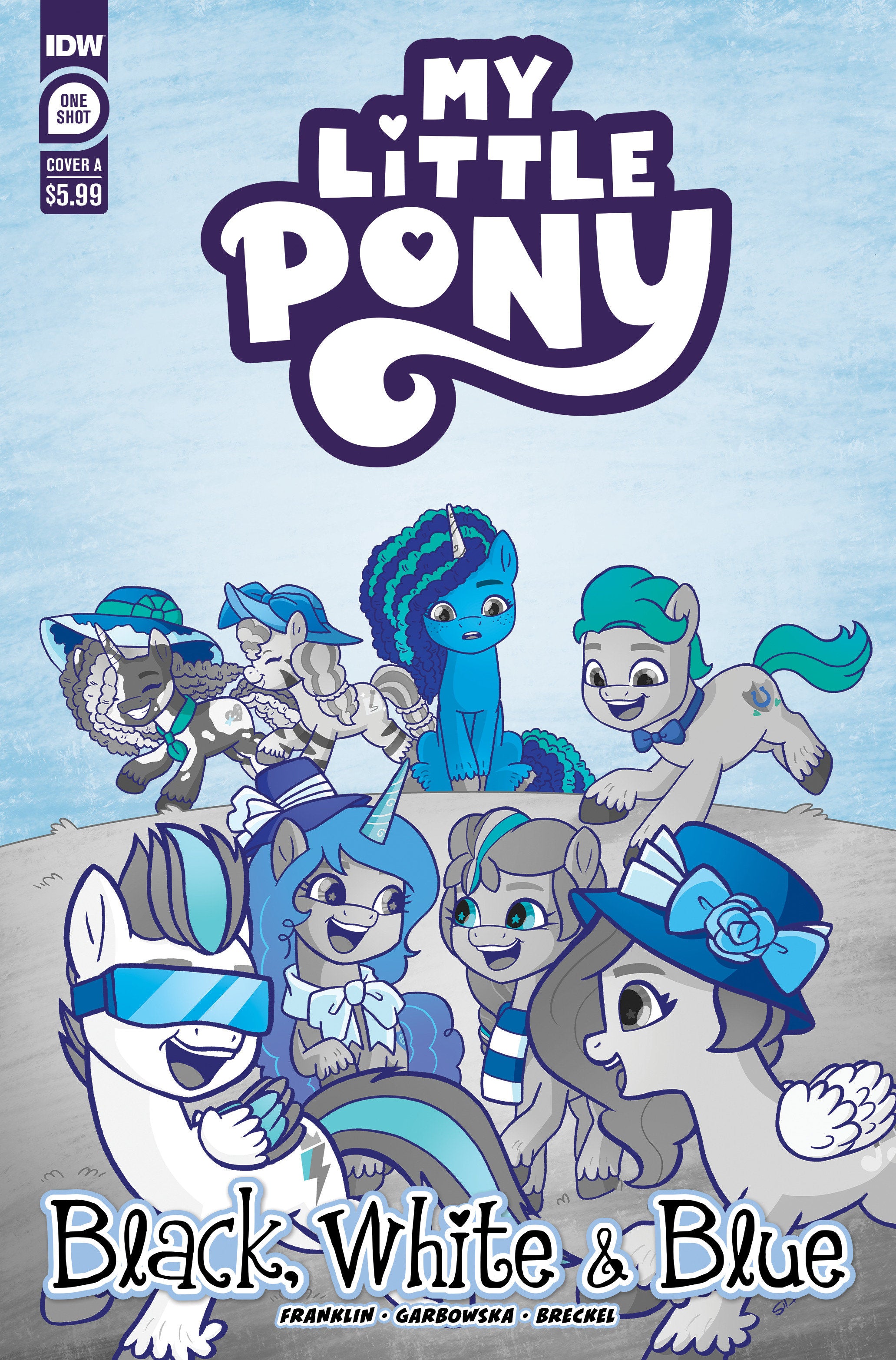 My Little Pony: Black, White & Blue Cover A (Garbowska) | Dragon's Lair Comics and Fantasy Houston TX