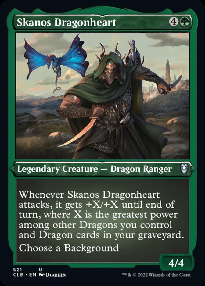 Skanos Dragonheart (Foil Etched) [Commander Legends: Battle for Baldur's Gate] | Dragon's Lair Comics and Fantasy Houston TX