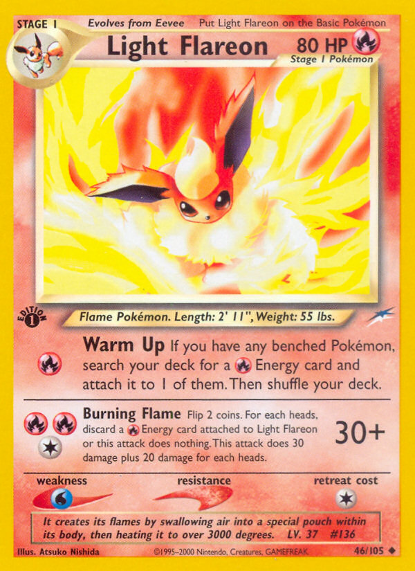 Light Flareon (46/105) [Neo Destiny 1st Edition] | Dragon's Lair Comics and Fantasy Houston TX