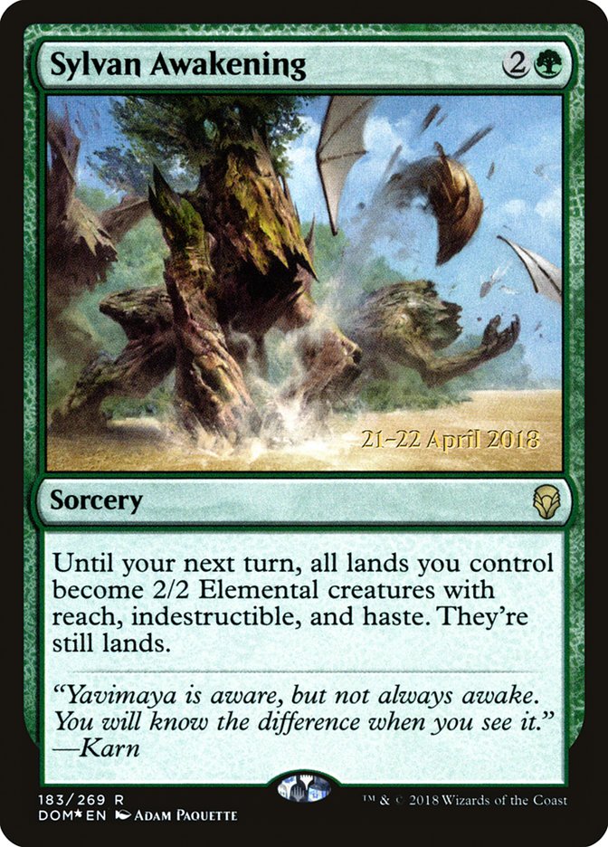 Sylvan Awakening [Dominaria Prerelease Promos] | Dragon's Lair Comics and Fantasy Houston TX