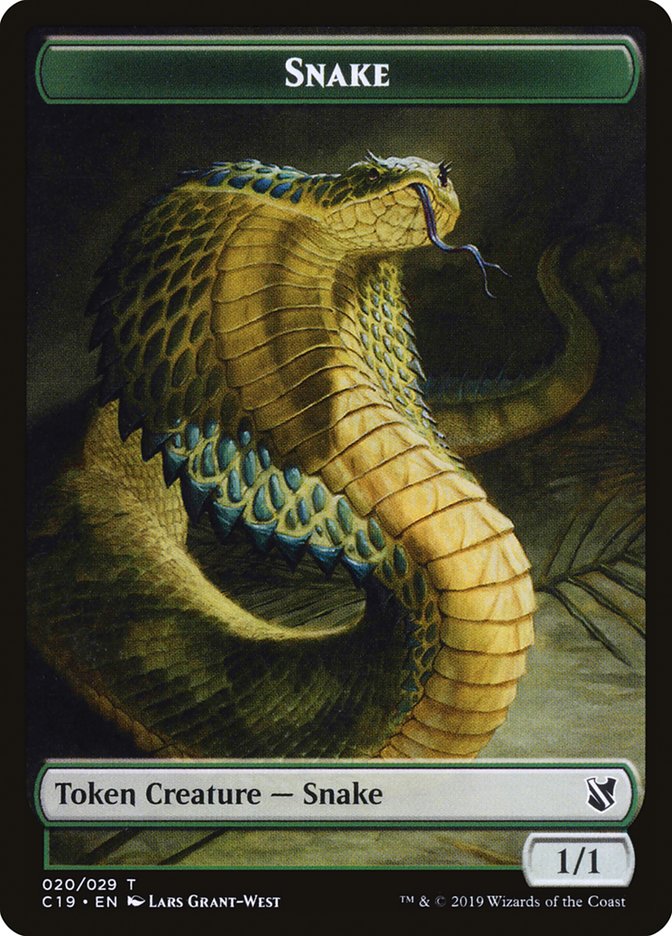 Plant // Snake Double-Sided Token [Commander 2019 Tokens] | Dragon's Lair Comics and Fantasy Houston TX